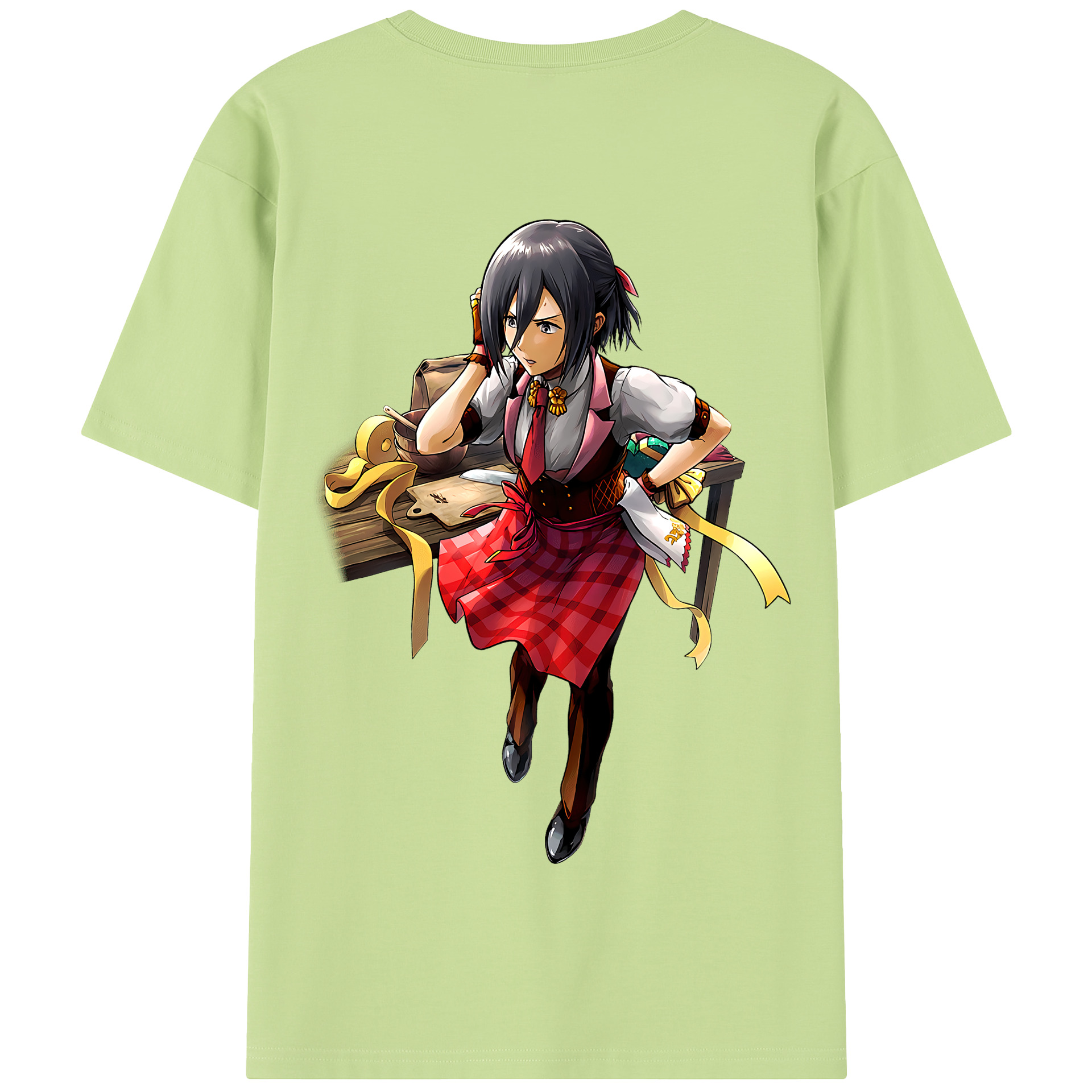 （画像用） 進撃の巨人 ミカサ·アッカーマン Attack on Titan Mikasa Ackerman 綿100％半袖Tシャツ（背面プリント）
